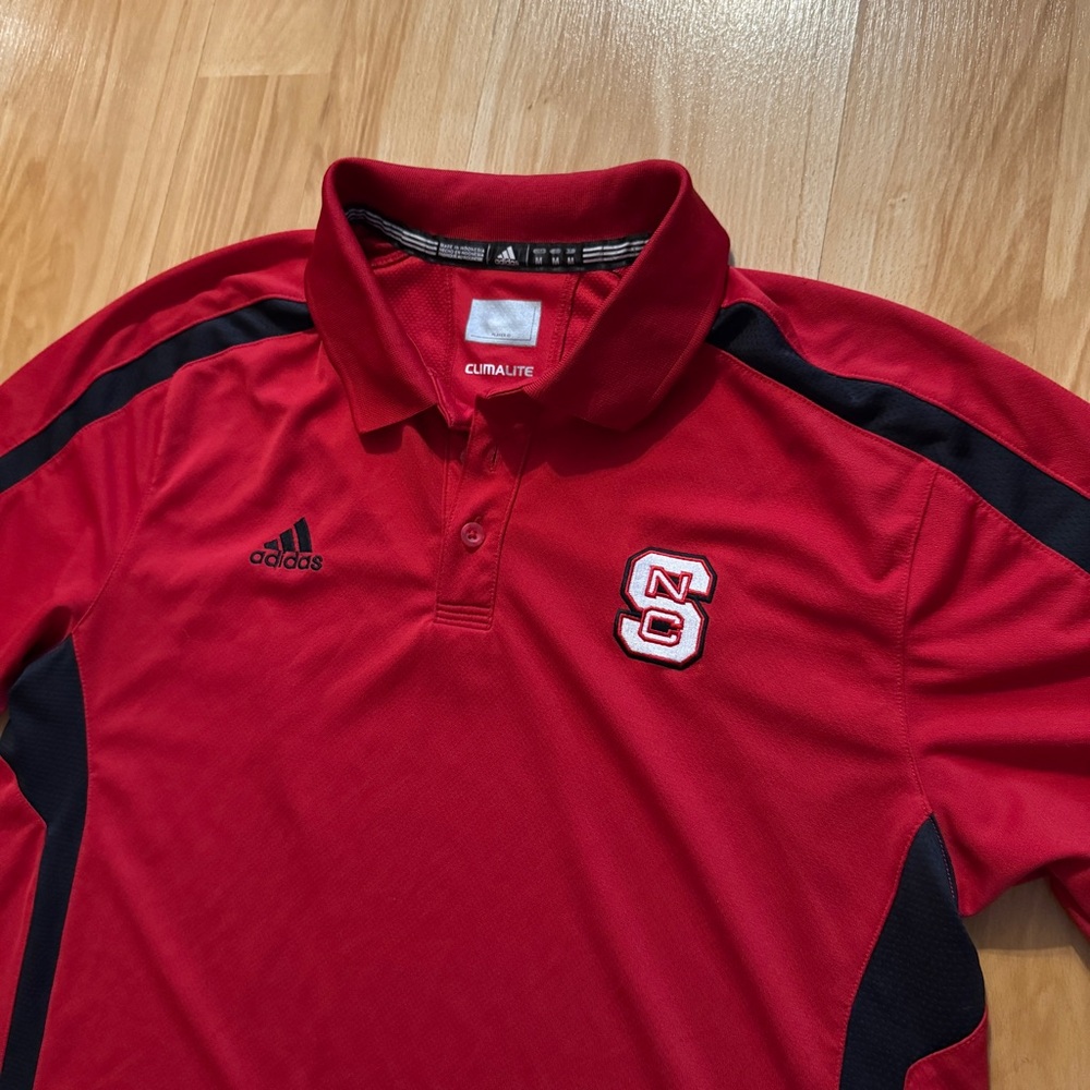 NC State NCSU Wolfpack Adidas Performance Polo Collared Golf Shirt- Men’s Medium